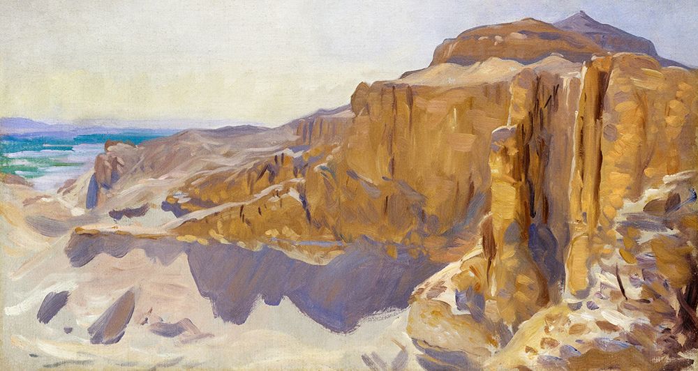 Wall Art Painting id:439918, Name: Cliffs at Deir el Bahri-Egypt, Artist: Sargent, John Singer