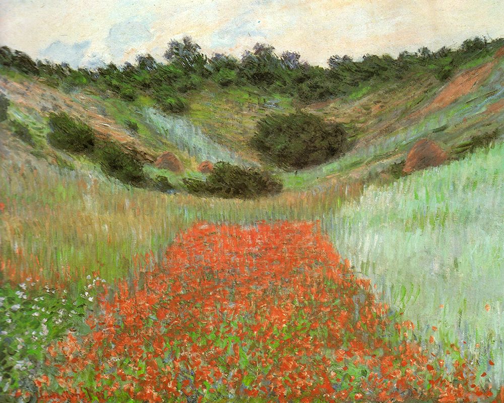 Wall Art Painting id:461080, Name: Poppy field near Giverny 1885, Artist: Monet, Claude