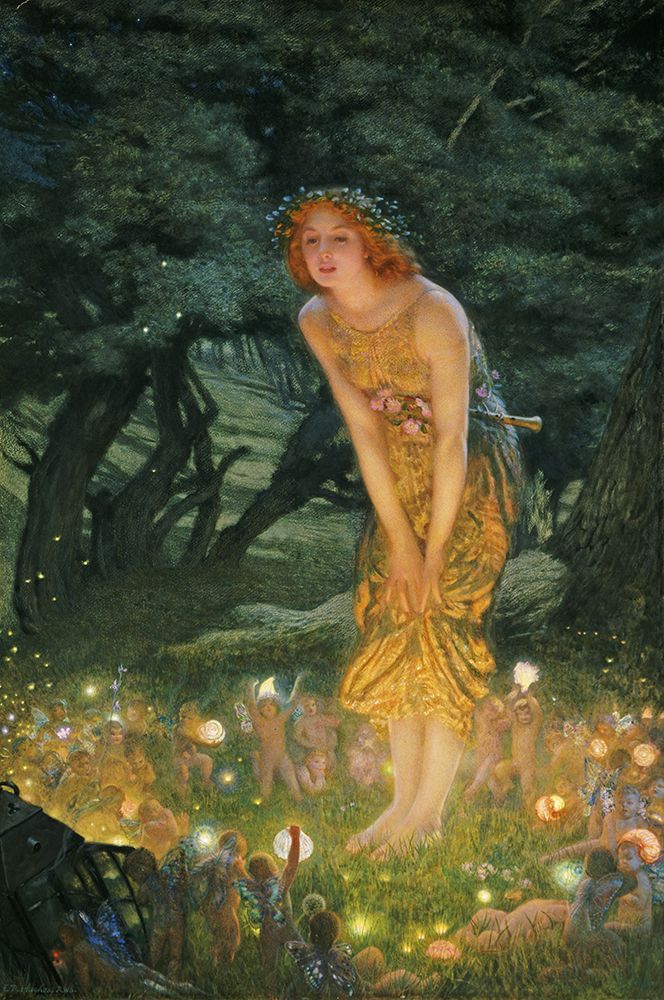 Wall Art Painting id:553477, Name: Midsummer Eve, Artist: Hughes, Edward Robert