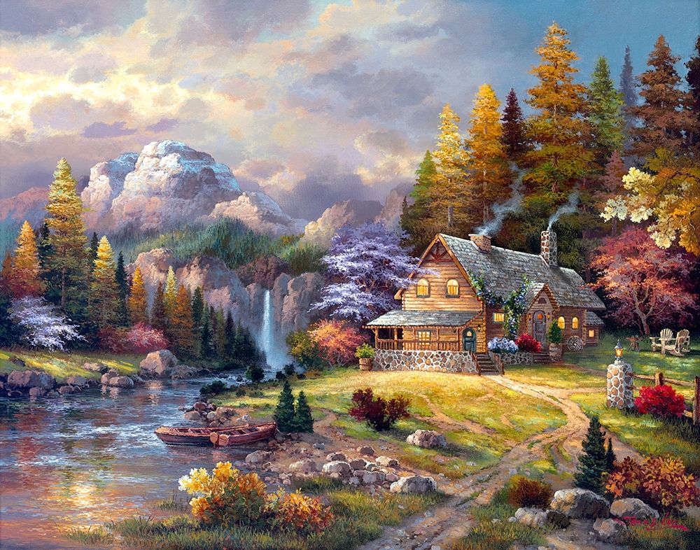 Wall Art Painting id:414583, Name: Mountain Hideaway, Artist: Lee, James