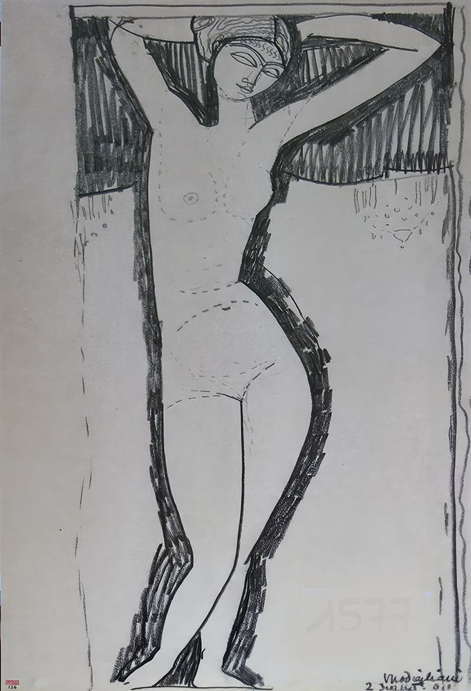 Wall Art Painting id:619655, Name: Nude Drawing, Artist: Modigliani, Amedeo