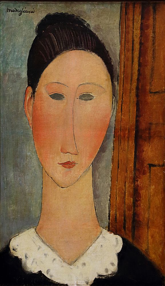 Wall Art Painting id:619671, Name: Portrait of a Woman White Collar 1918, Artist: Modigliani, Amedeo