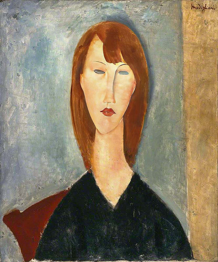 Wall Art Painting id:619676, Name: Portrait of an Unknown Model 1918, Artist: Modigliani, Amedeo