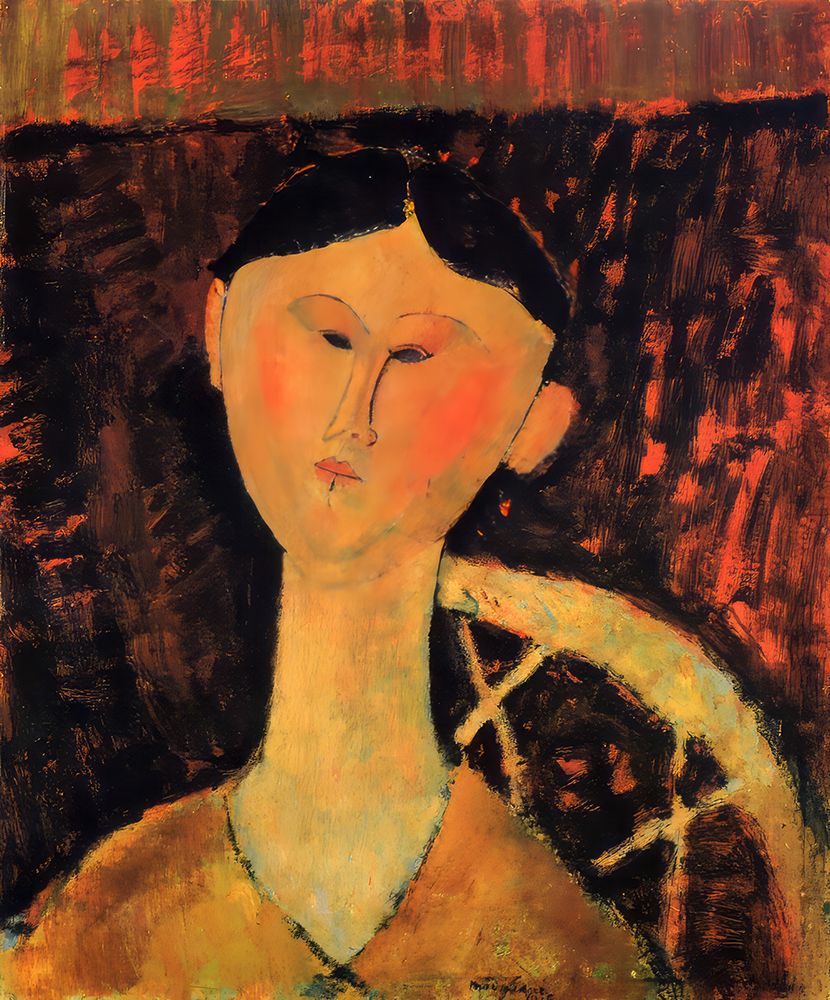 Wall Art Painting id:619677, Name: Portrait of Beatrice Hastings 1915, Artist: Modigliani, Amedeo