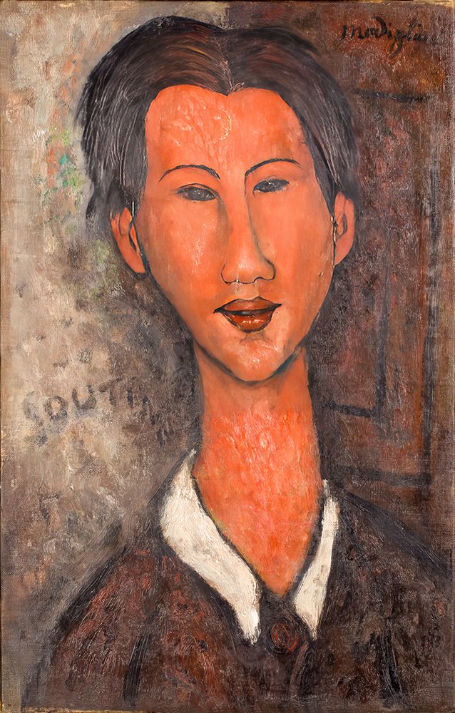 Wall Art Painting id:619679, Name: Portrait of Chaim Soutine 1917, Artist: Modigliani, Amedeo