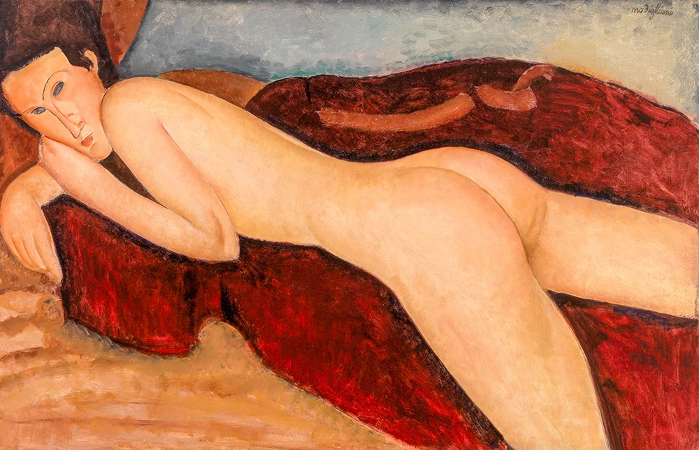 Wall Art Painting id:619721, Name: Reclining Nude from the Back 1917, Artist: Modigliani, Amedeo