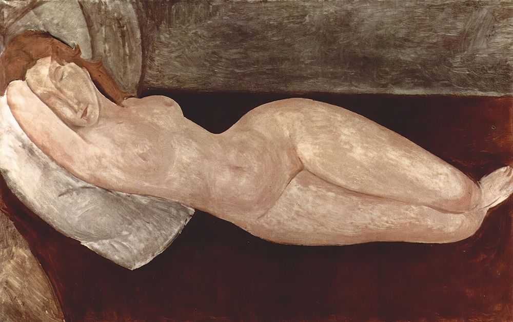 Wall Art Painting id:619724, Name: Recumbent Nude 1919, Artist: Modigliani, Amedeo