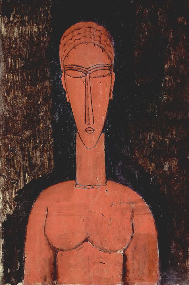 Wall Art Painting id:619725, Name: Red bust 1913, Artist: Modigliani, Amedeo