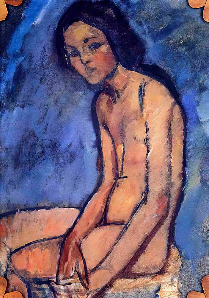 Wall Art Painting id:619735, Name: Seated Nude 1909, Artist: Modigliani, Amedeo