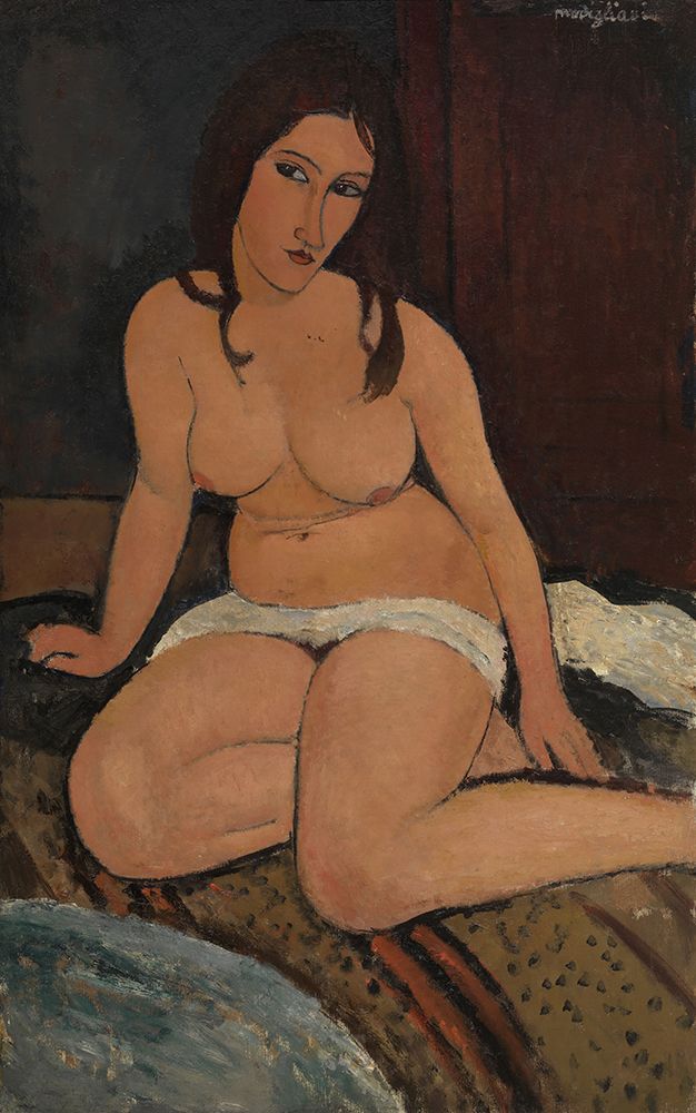 Wall Art Painting id:619736, Name: Seated Nude 1917, Artist: Modigliani, Amedeo