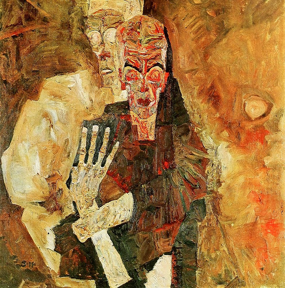 Wall Art Painting id:646118, Name: Death and Man 1911, Artist: Schiele, Egon