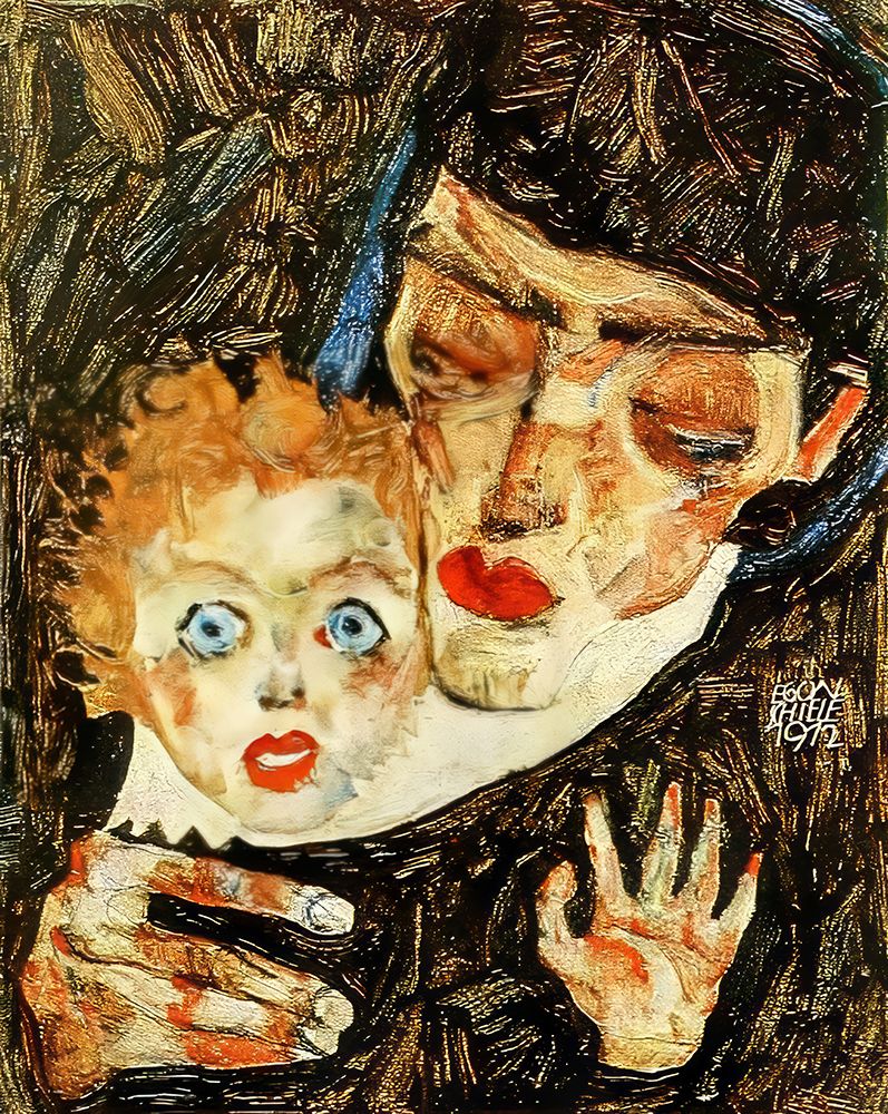 Wall Art Painting id:646124, Name: Mother and Child 1912, Artist: Schiele, Egon