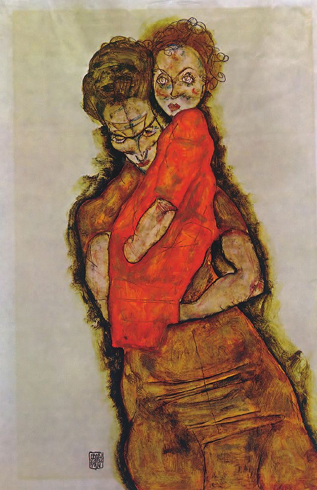 Wall Art Painting id:646125, Name: Mother and Child 1914, Artist: Schiele, Egon