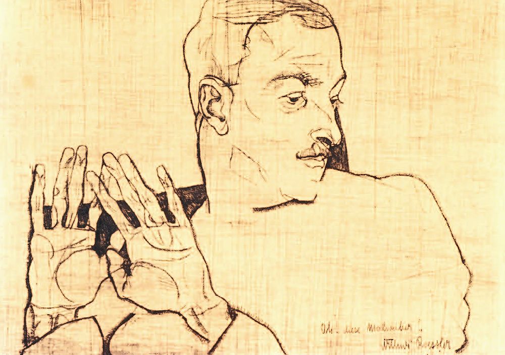 Wall Art Painting id:646130, Name: Portrait of Arthur Roessler 1910, Artist: Schiele, Egon