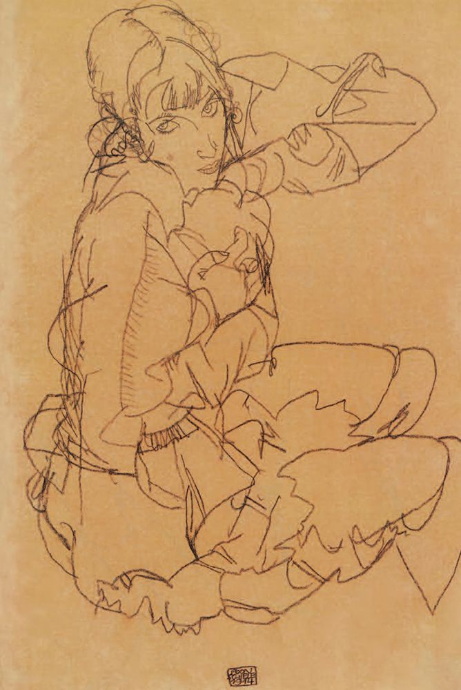 Wall Art Painting id:646140, Name: Seated Girl 1914, Artist: Schiele, Egon