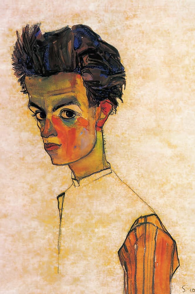Wall Art Painting id:646144, Name: Self-Portrait 1910, Artist: Schiele, Egon