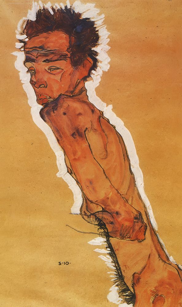 Wall Art Painting id:646147, Name: Self-Portrait Nude 1 1910, Artist: Schiele, Egon