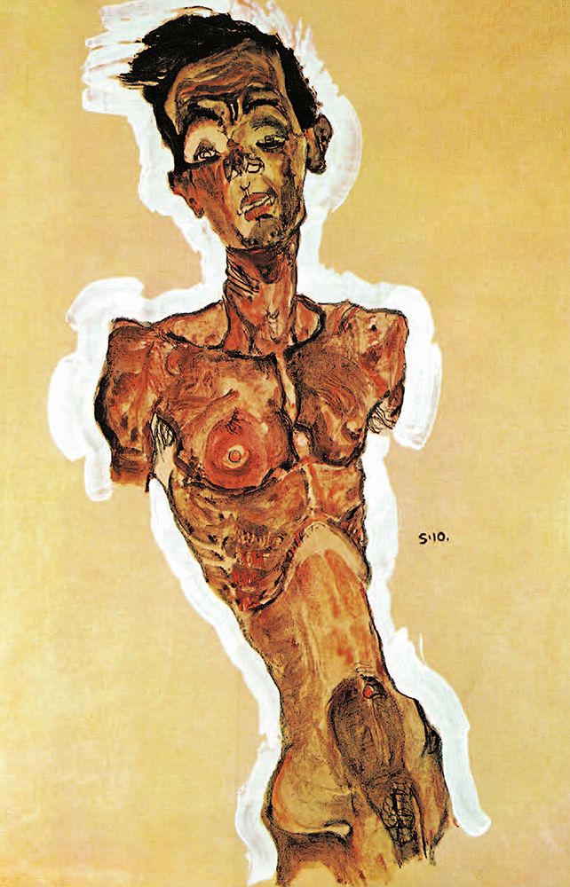 Wall Art Painting id:646148, Name: Self-Portrait Nude 2 1910, Artist: Schiele, Egon