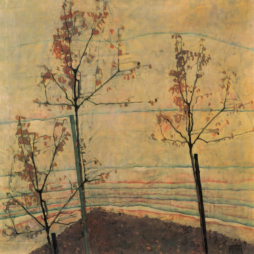 Wall Art Painting id:646170, Name: Autumn Trees 1911, Artist: Schiele, Egon