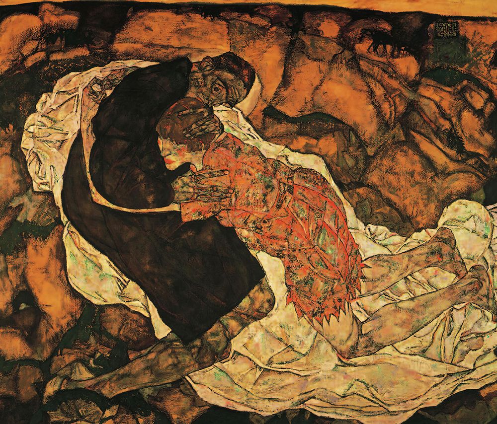Wall Art Painting id:646174, Name: Death and Maiden 1915, Artist: Schiele, Egon