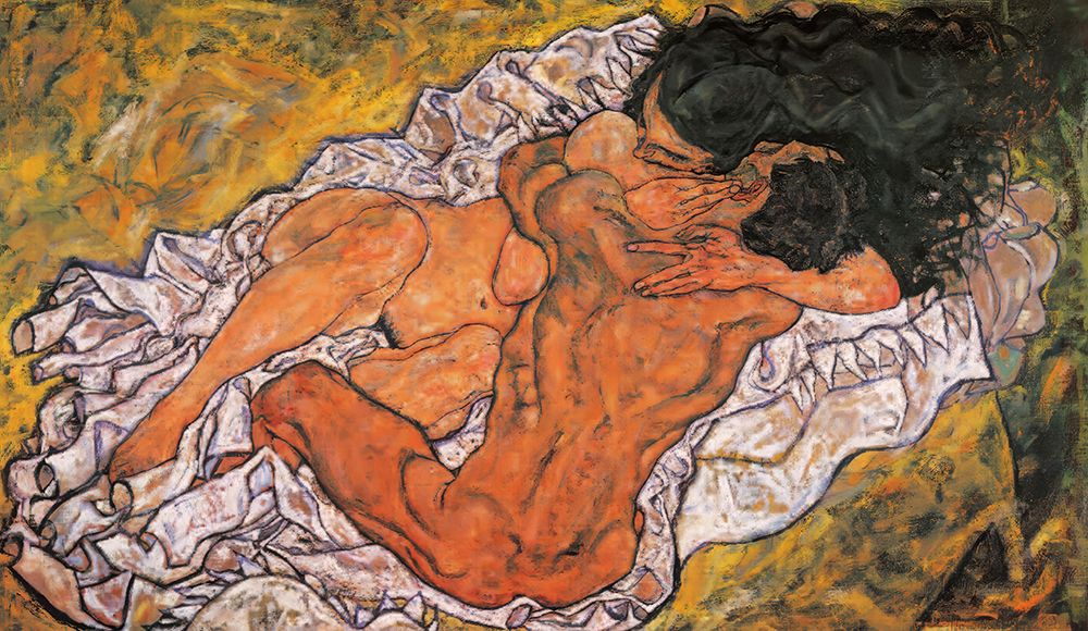 Wall Art Painting id:646177, Name: Embrace Lovers 1917, Artist: Schiele, Egon