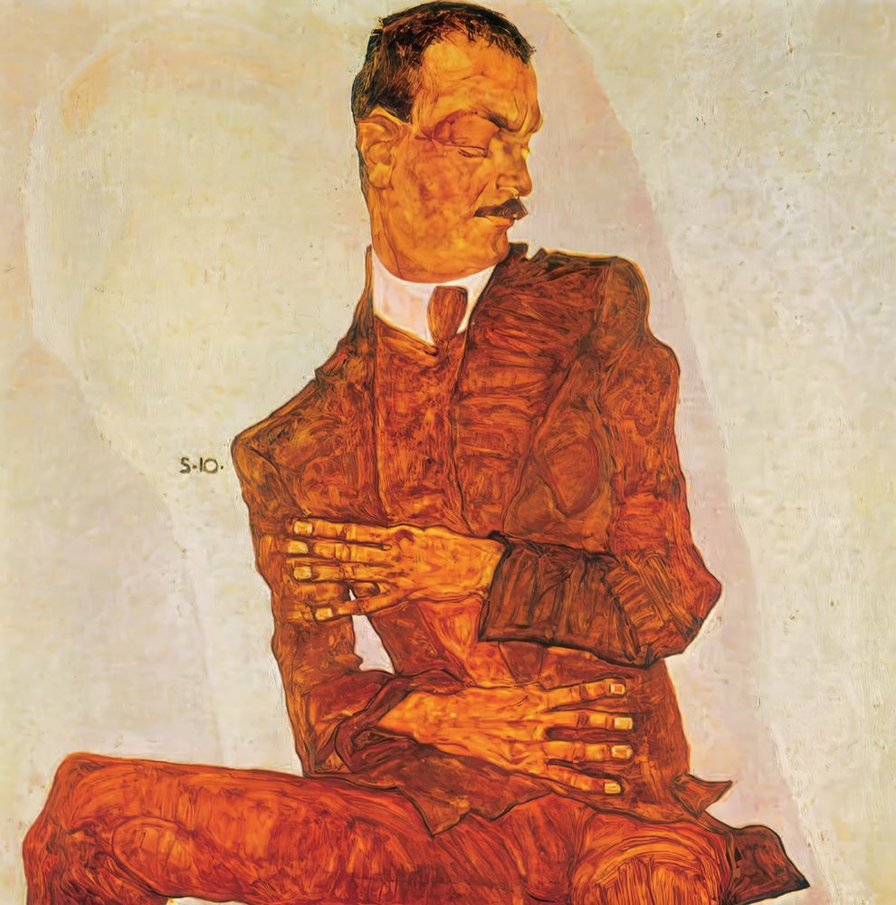 Wall Art Painting id:646193, Name: Portrait of Arthur Roessler, Artist: Schiele, Egon