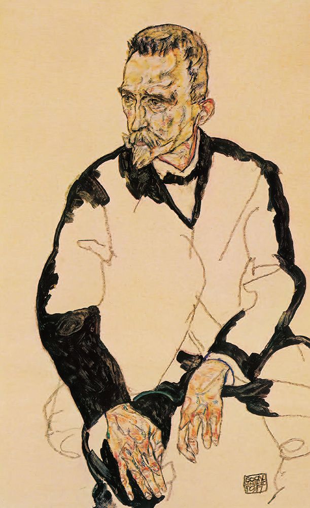 Wall Art Painting id:646195, Name: Portrait of Heinrich Benesch 1917, Artist: Schiele, Egon