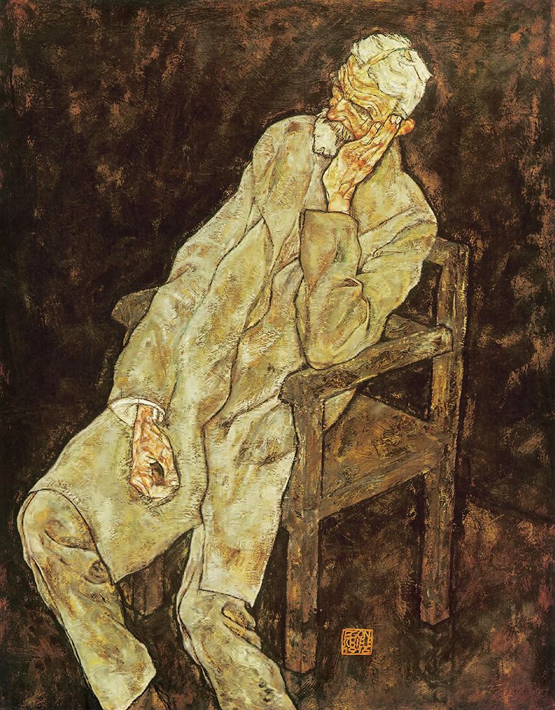 Wall Art Painting id:646197, Name: Portrait of Johann Harms 1916, Artist: Schiele, Egon