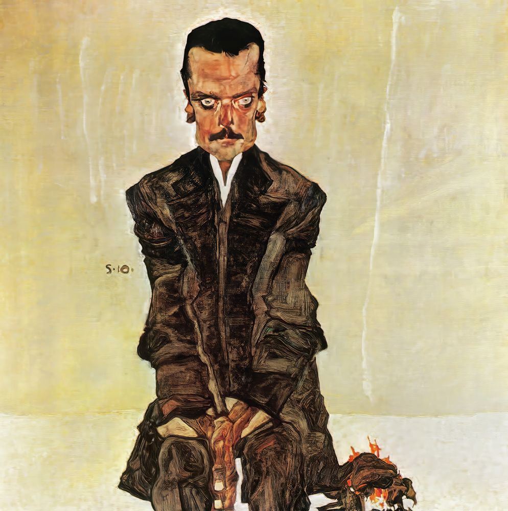 Wall Art Painting id:646199, Name: Portrait of Publisher Edouard Kosmack 1910, Artist: Schiele, Egon