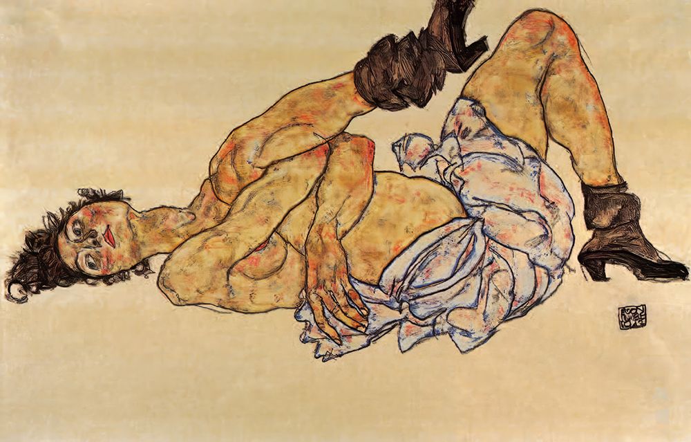 Wall Art Painting id:646204, Name: Reclining Female Nude 1917, Artist: Schiele, Egon