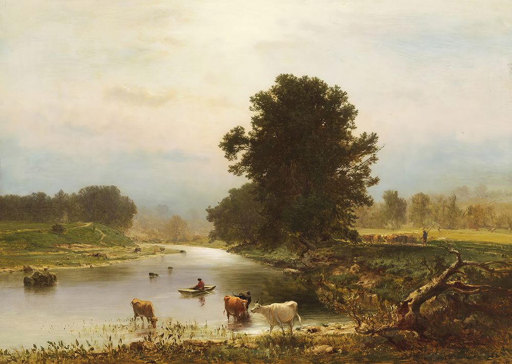 Wall Art Painting id:672743, Name: A View Near Medfield 1894, Artist: Inness, George