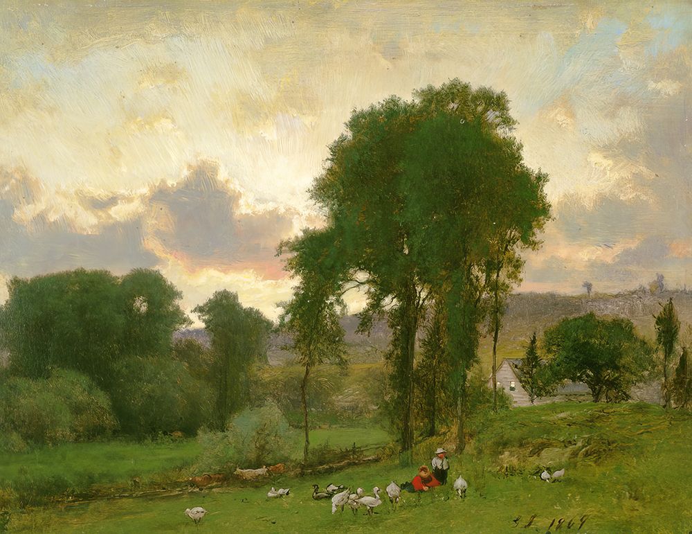 Wall Art Painting id:672761, Name: Durham Connecticut 1864, Artist: Inness, George