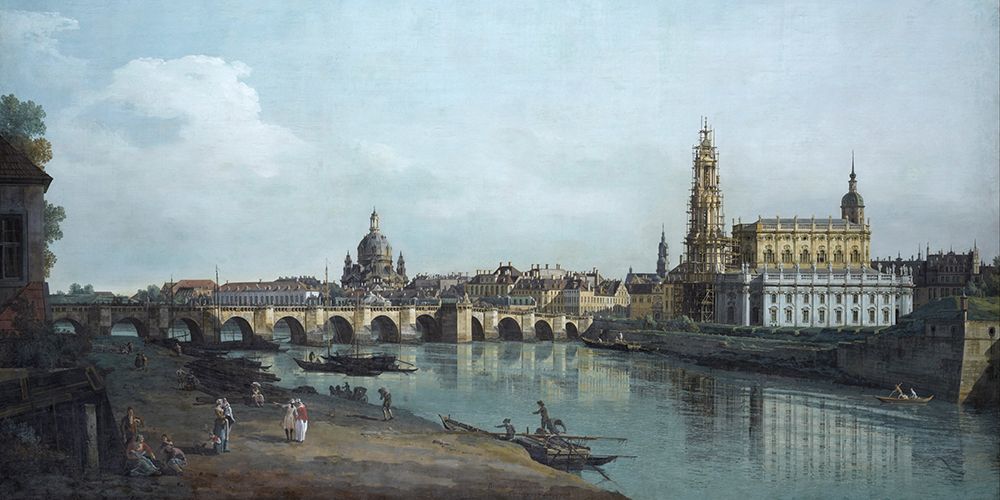 Wall Art Painting id:691805, Name: Dresden seen from the Right Bank of the Elbe, Artist: Canaletto