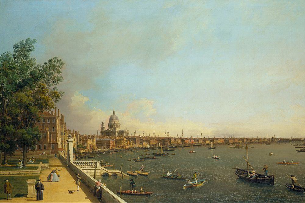 Wall Art Painting id:691809, Name: London The Thames from Somerset House Terrace towards the City, Artist: Canaletto