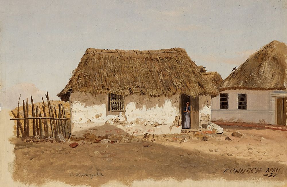 Wall Art Painting id:730022, Name: Colombia, Barranquilla, Two Houses 1853, Artist: Church, Frederic Edwin