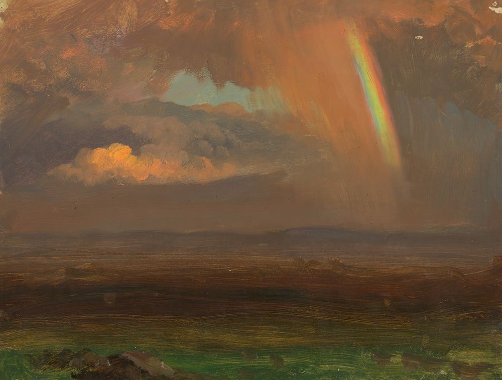 Wall Art Painting id:730113, Name: Sunset over broad landscape 1865, Artist: Church, Frederic Edwin
