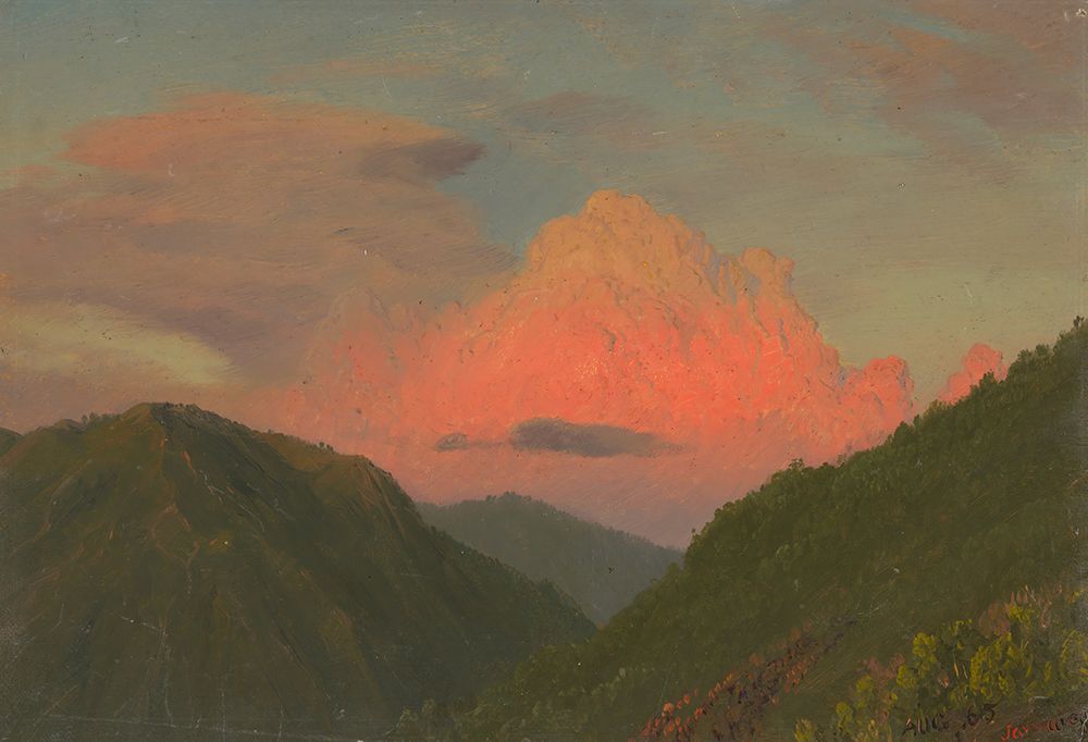 Wall Art Painting id:730114, Name: Sunset over Hilltops, Jamaica, West Indies 1865, Artist: Church, Frederic Edwin