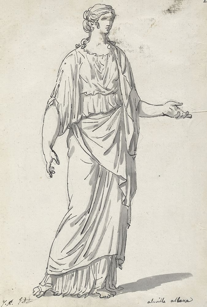 Wall Art Painting id:730712, Name: Classical Sculpture of a Woman with an Outstretched Arm circa 1775, Artist: David, Jacques-Louis