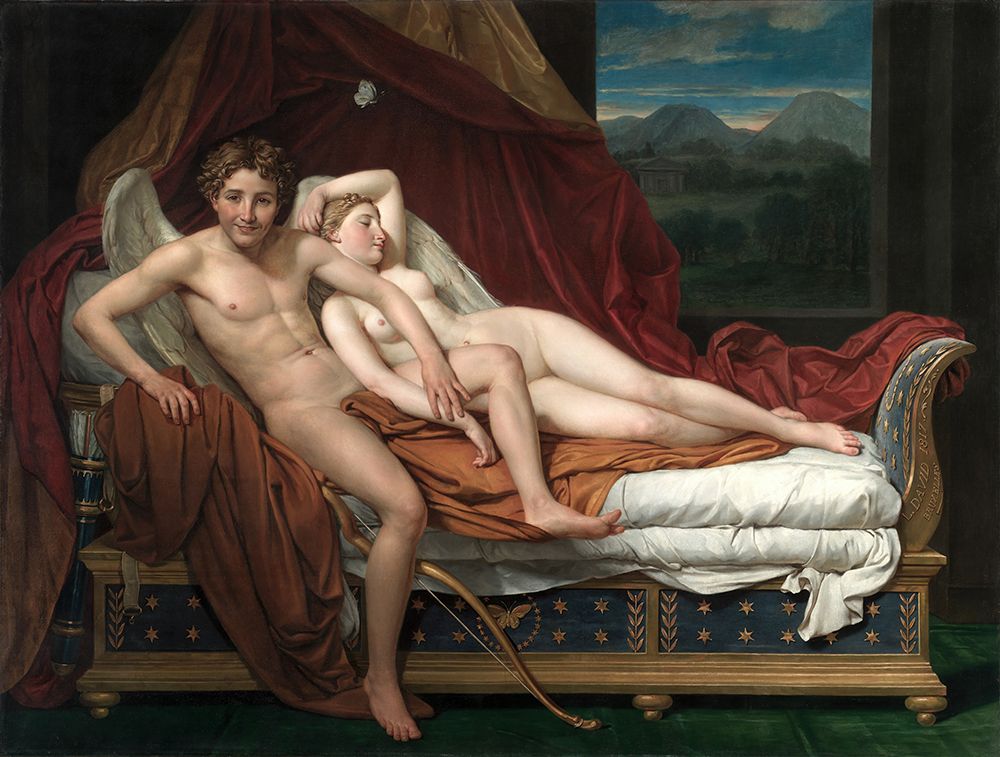 Wall Art Painting id:730714, Name: Cupid and Psyche 1817, Artist: David, Jacques-Louis