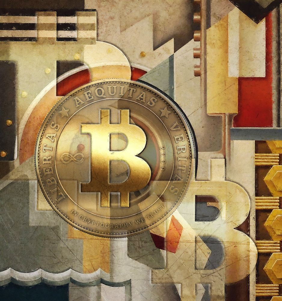 Wall Art Painting id:442816, Name: Bitcoin Deco VI, Artist: Hunziker, Steve