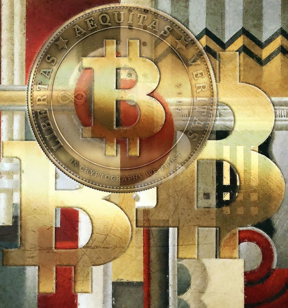 Wall Art Painting id:442817, Name: Bitcoin Deco VII, Artist: Hunziker, Steve