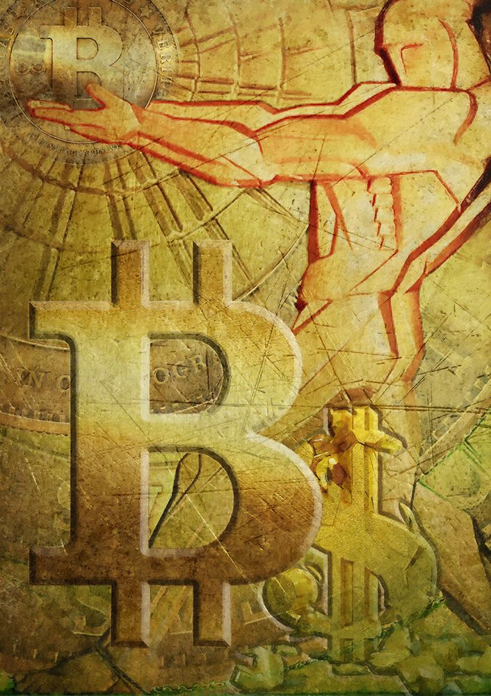 Wall Art Painting id:442819, Name: Bitcoin Deco IX, Artist: Hunziker, Steve