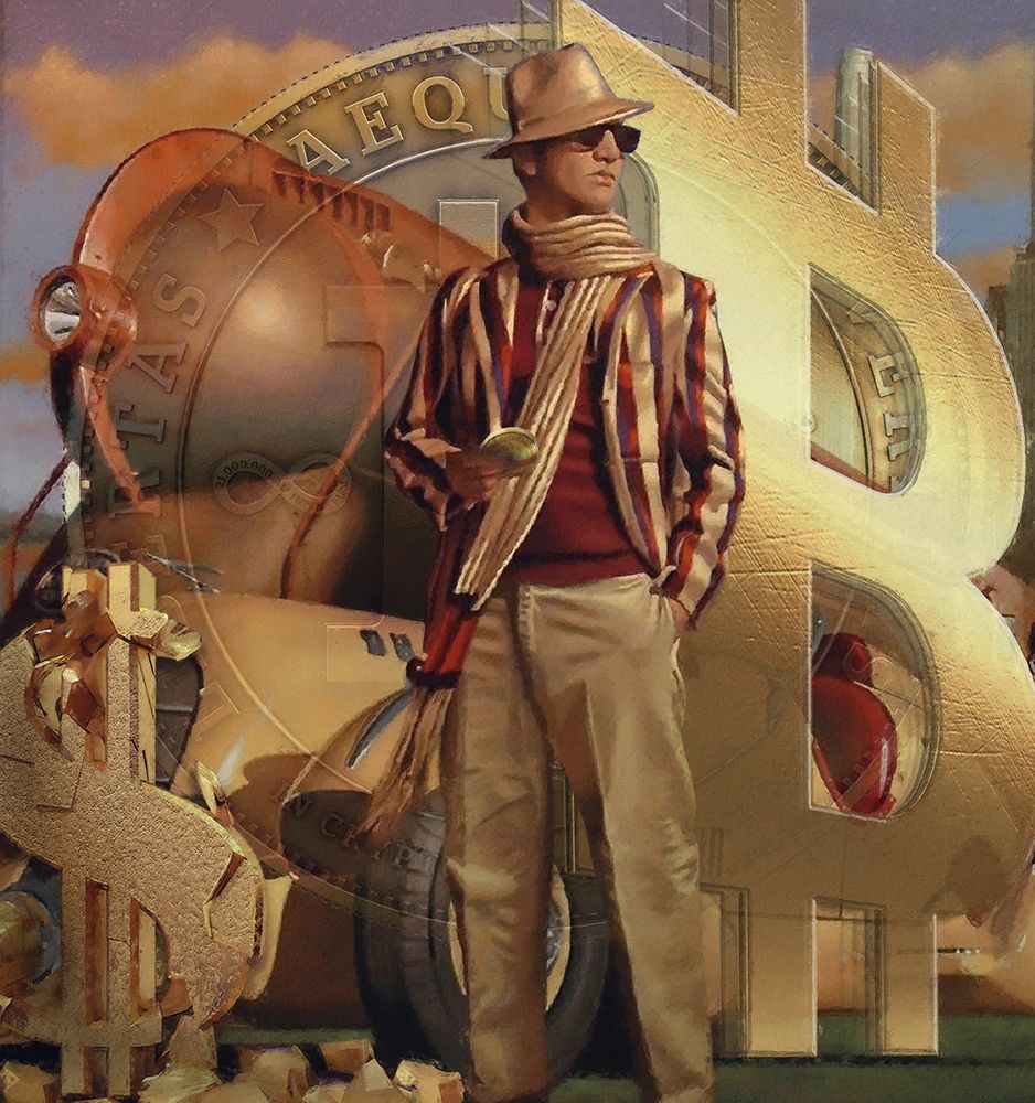 Wall Art Painting id:442821, Name: Bitcoin Deco XI, Artist: Hunziker, Steve