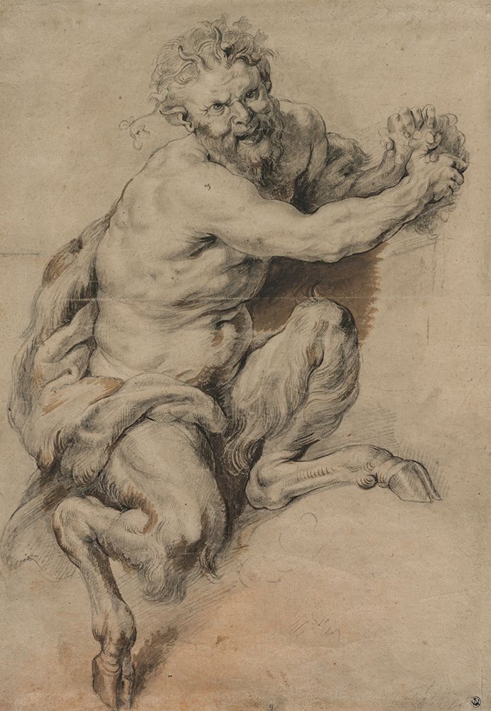 Wall Art Painting id:745246, Name: A Faun Grasping a Bunch of Grapes 1616, Artist: Rubens, Peter Paul