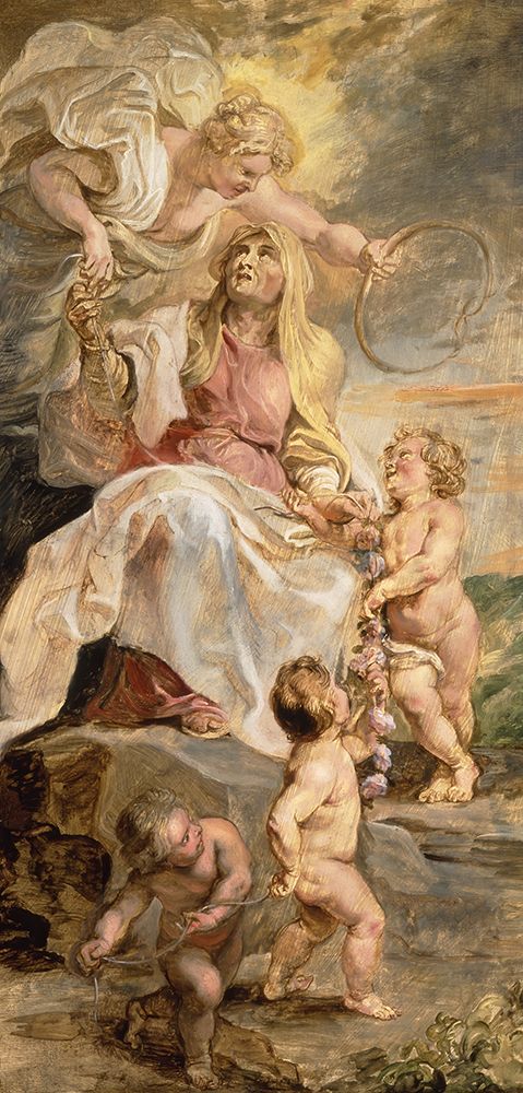 Wall Art Painting id:745264, Name: Allegory of Eternity, the Succession of the Popes 1622, Artist: Rubens, Peter Paul