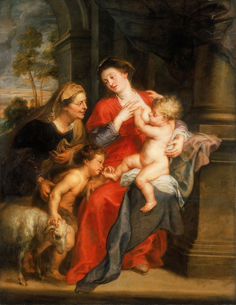 Wall Art Painting id:745477, Name: The Virgin and Child with Sts. Elizabeth and John the Baptist 1632, Artist: Rubens, Peter Paul