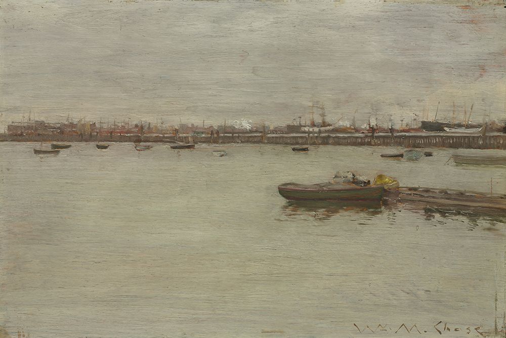 Wall Art Painting id:746155, Name: Gray Day on the Bay 1886, Artist: Chase, William Merritt