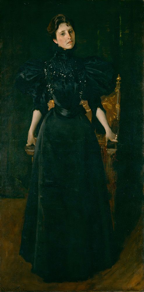 Wall Art Painting id:746198, Name: Portrait of a Lady in Black 1895, Artist: Chase, William Merritt