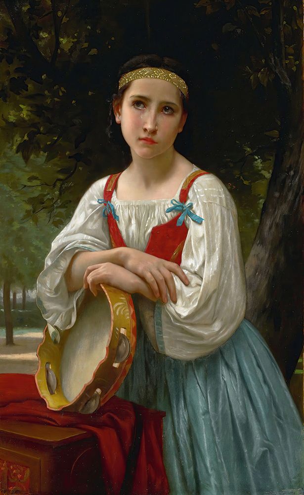 Wall Art Painting id:746297, Name: Bohemian with a Tambourine, Artist: Bouguereau, William-Adolphe