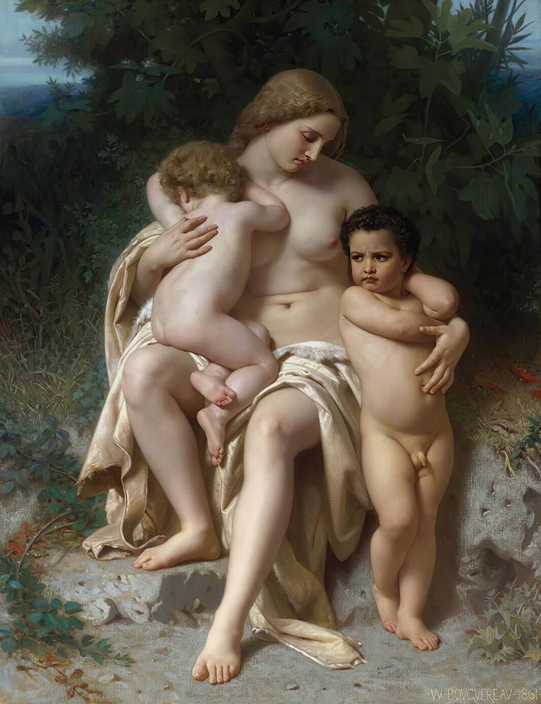 Wall Art Painting id:746353, Name: The First Discord Cain and Abel  1861, Artist: Bouguereau, William-Adolphe